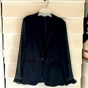 CABI size 6 black blazer with sheer arms